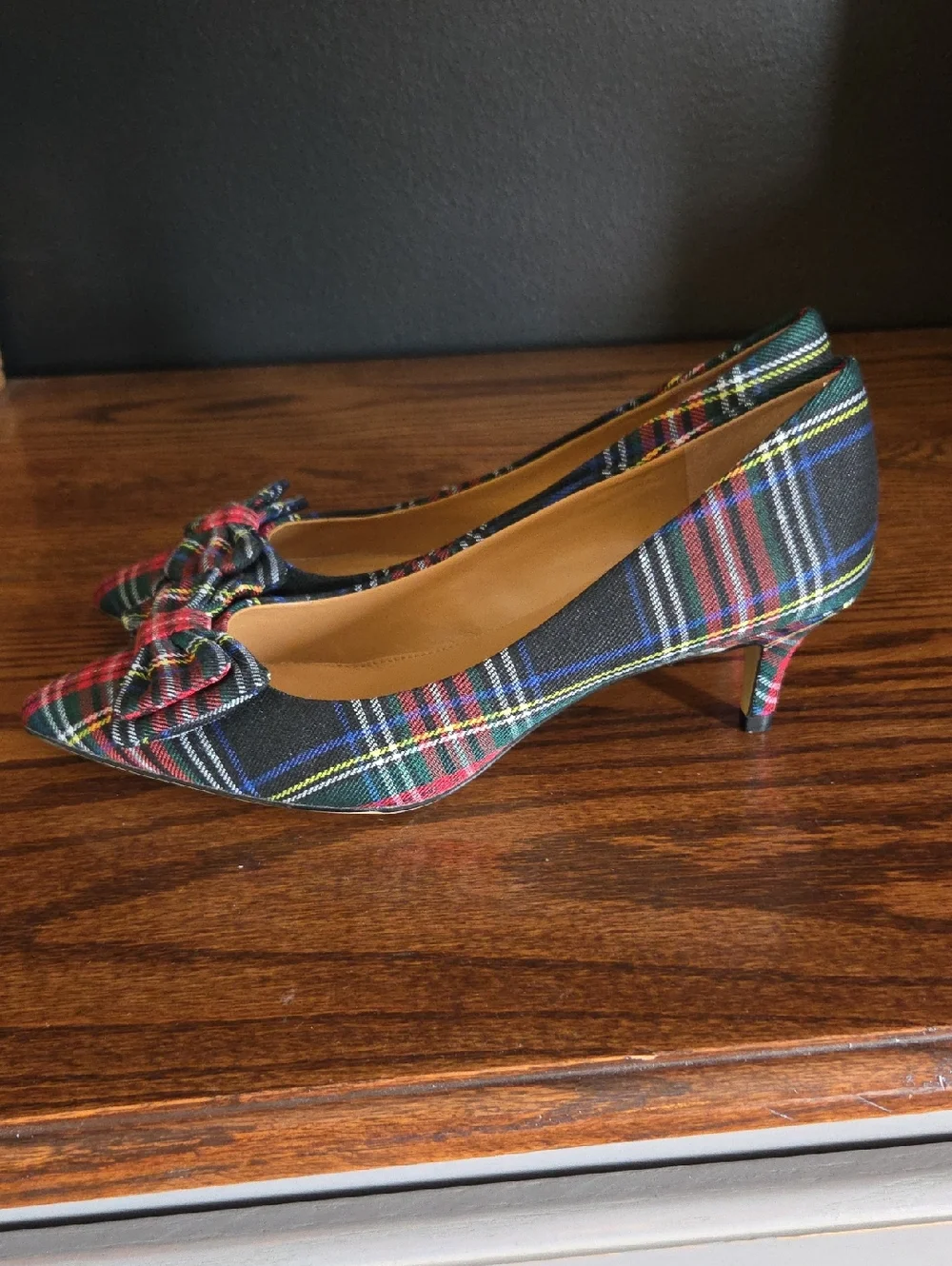 J.CREW Stewart Plaid Kitten Heels